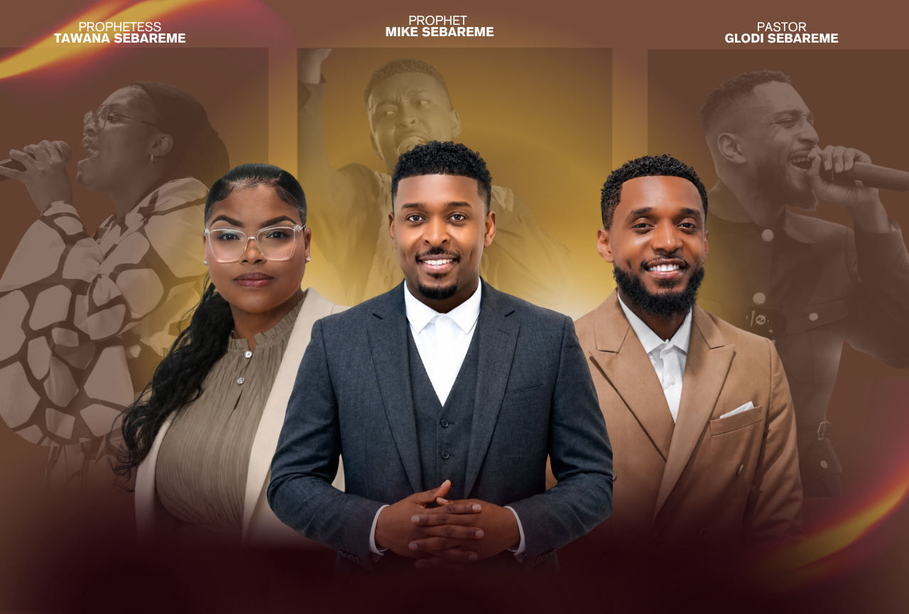 Prophetess Tawana Sebareme, Prophet Mike Sebareme and Pastor Glodi Sebareme